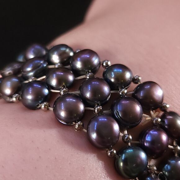 Pearl Necklace and Bracelet Set Heirloom Jewelry Natural Iridescent Real Pearls - Picture 10 of 10